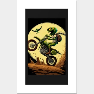 Monster Riding Dirt Bike Anime Style Posters and Art